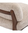 Fauteuil lounge design Mid-Century Moderne WANAKA Tissu Beige Fauteuil lounge design Mid-Century Moderne WANAKA Tissu Beige
