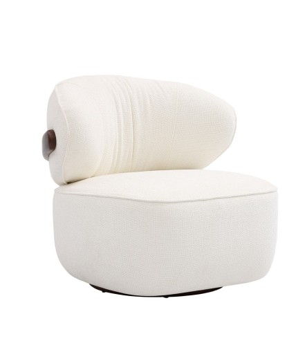 Fauteuil de salon confortable BOREAL Tissu Blanc
