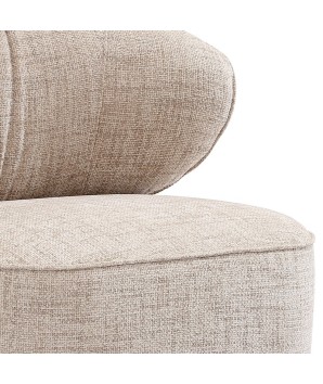 fauteuil bas salon BOREAL cocooning bois detail assise beige
