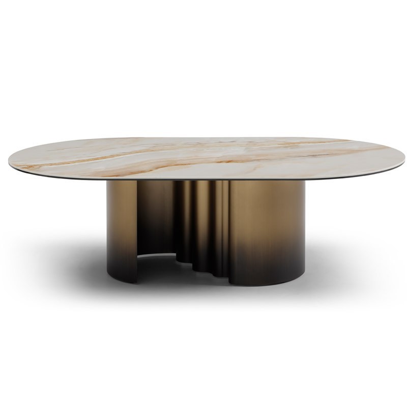 Table Basse ONDE Bronze Céramique Wave