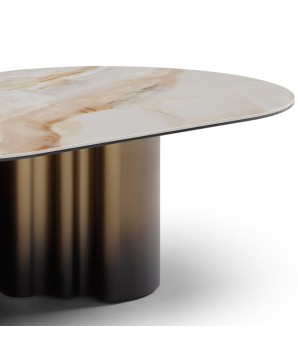 Table Basse ONDE Bronze Céramique Wave