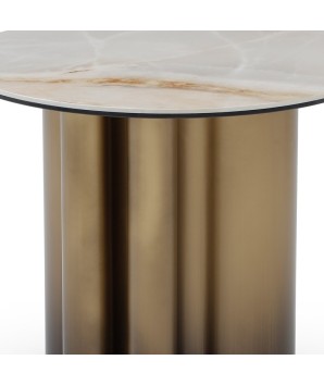 coin canape ONDE néo art déco pied bronze zoom céramique pierre wave