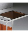 Coin canapé VINTAGE en C inox et simili cuir