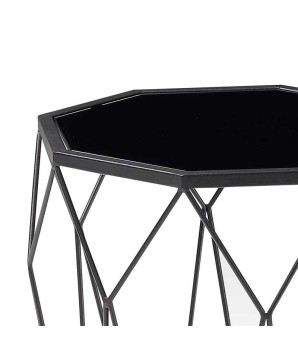 Coin canape SIENNA Hexagonale détail verre noir design géométrique industriel filaire