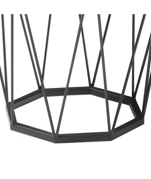 Coin canape SIENNA Hexagonale verre noir détail design géométrique industriel filaire