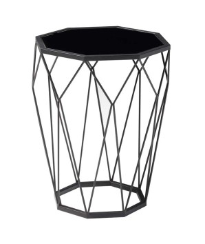 Coin canape SIENNA Hexagonale verre noir design géométrique industriel filaire