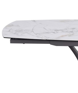 table repas ELDA extensible 8 personnes pied design moderne sculptural Y détail plateau