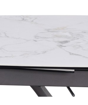table repas ELDA extensible 8 personnes pied design moderne sculptural Y détail mécanisme