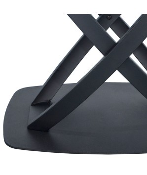 table repas GIULIA plateau céramique acier corten extensible 10 personnes pied x design moderne détail base