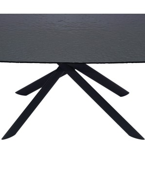 Table repas LIVIA extensible verre martelé pour 8-10 personnes