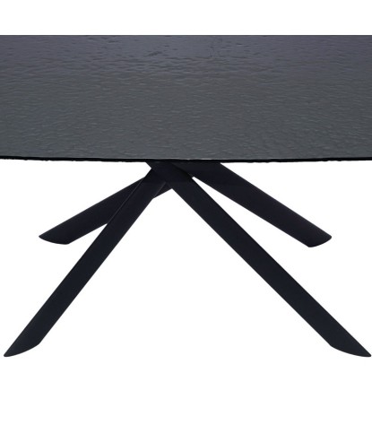 Table repas LIVIA extensible verre martelé pour 8-10 personnes