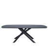 Table repas LIVIA extensible verre martelé pour 8-10 personnes