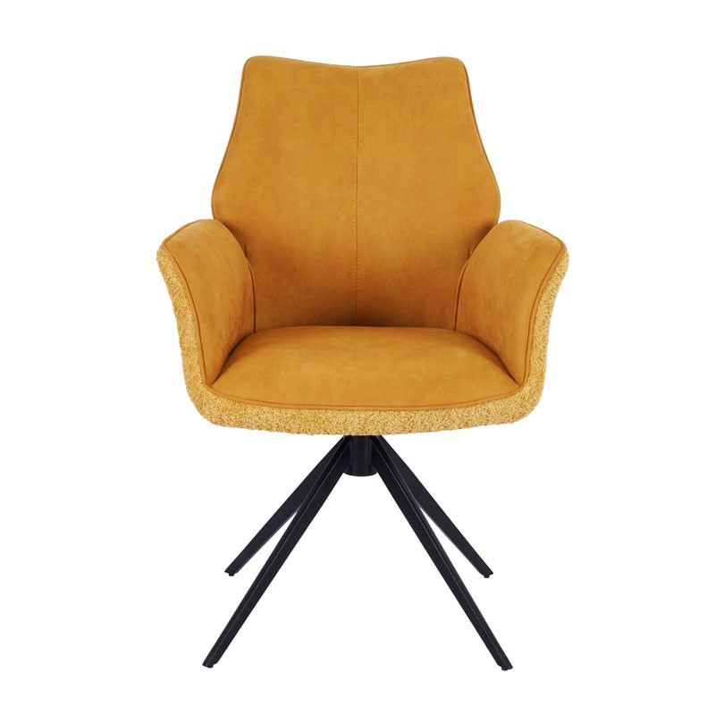 Lot de 2 fauteuils pivotants ELISA Curry Lot de 2 fauteuils pivotants ELISA Curry