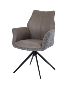 Lot de 2 fauteuils pivotants ELISA Gris