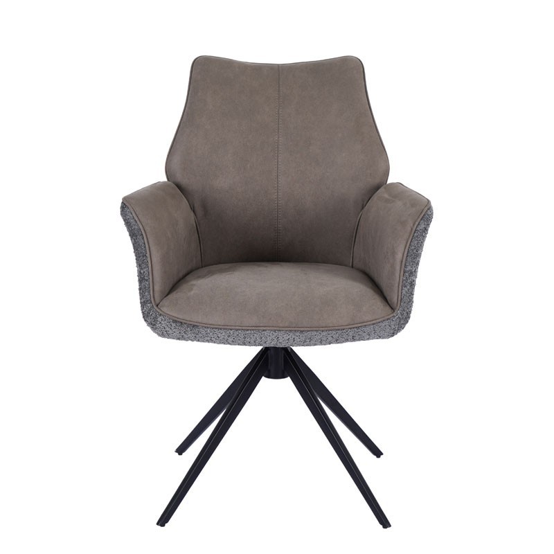 Lot de 2 fauteuils pivotants ELISA Gris