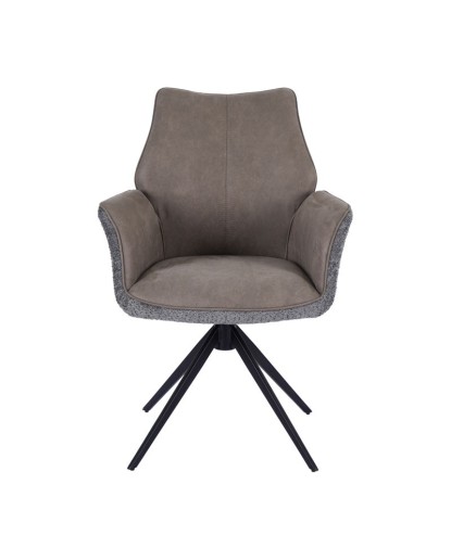 Lot de 2 fauteuils pivotants ELISA Gris