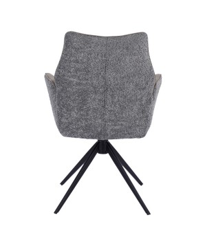 lot de 2 fauteuils pivotants ELISA tissu bouclé gris design scandinave contemporain vue dos