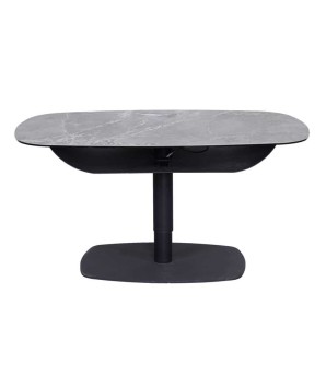 table relevable UPPY plateau céramique pied métal design fonctionnel petit espace en table basse