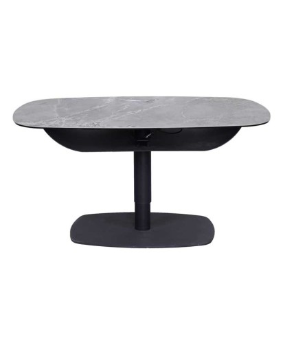 table relevable UPPY plateau céramique pied métal design fonctionnel petit espace en table basse