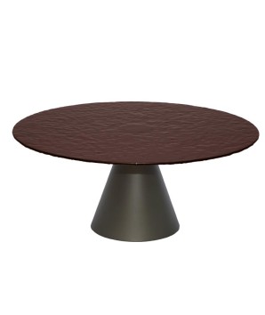 table basse NICE grand modèle design conique biomorphe verre martelé