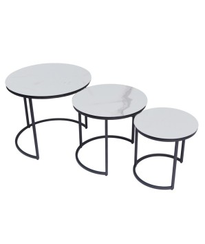 Table gigogne TRIO Arabescato - Petit modèle
