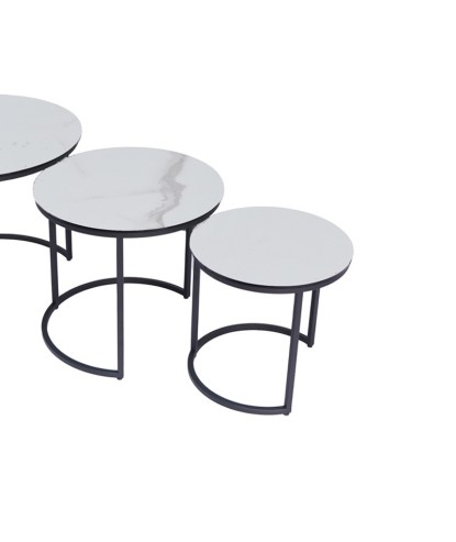 Tables gigognes TRIO céramique arabescato petit modèle design modernisme contemporain