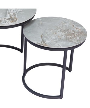 Tables gigognes TRIO céramique onyx petit modèle design modernisme contemporain