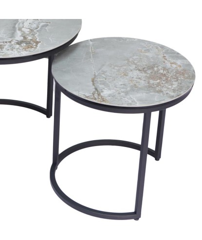 Tables gigognes TRIO céramique onyx petit modèle design modernisme contemporain