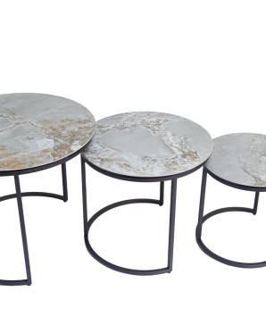 Tables gigognes TRIO céramique onyx moyen modèle design modernisme contemporain