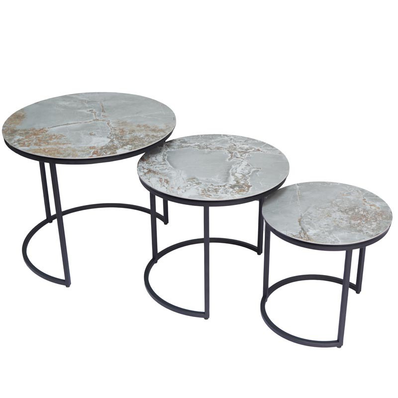 Tables gigognes TRIO Onyx (set de 3 tables) Tables gigognes TRIO Onyx (set de 3 tables)