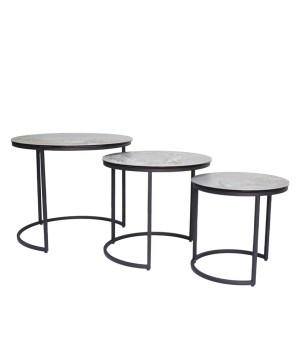 Tables gigognes TRIO Onyx (set de 3 tables)