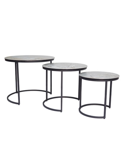 Tables gigognes TRIO Onyx (set de 3 tables)