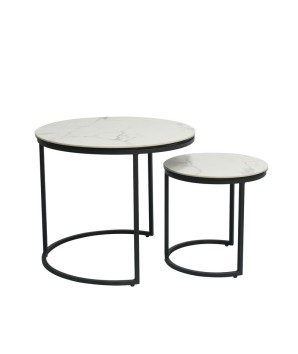 Tables gigognes TRIO céramique cold jade 2 tables design modernisme contemporain