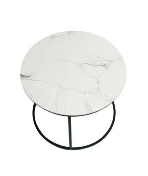 Tables gigognes TRIO céramique cold jade vue dessu