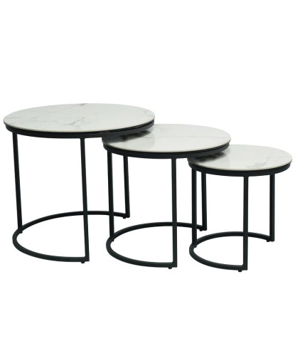 Tables gigognes TRIO Cold Jade (set de 3 tables)