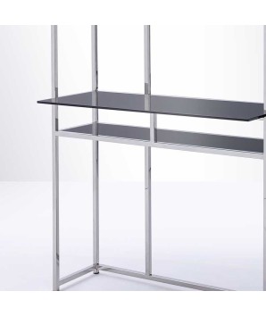 Étagères/bureau HOMEWORK inox et verre