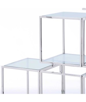 Étagères MODULO Inox verre complète
