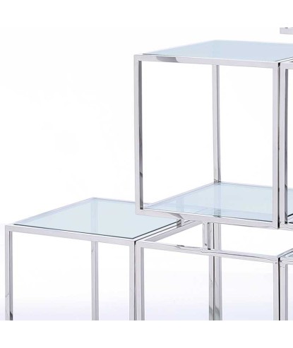 Étagères MODULO Inox verre complète