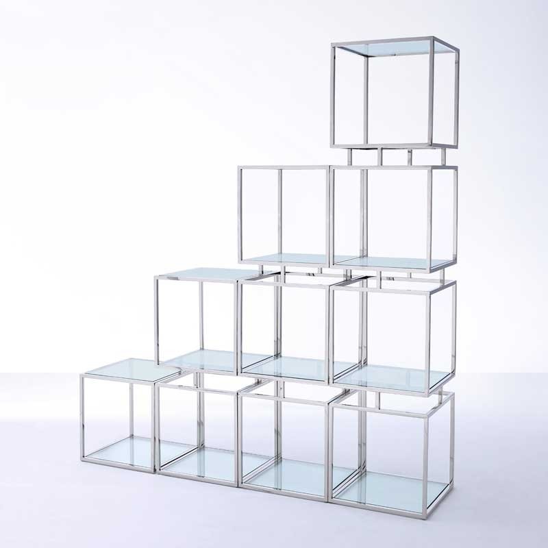 Étagères MODULO Inox verre complète Étagères MODULO Inox verre complète