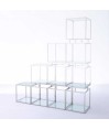 Étagères MODULO Inox verre 4 pièces