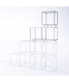 Étagères MODULO Inox verre 3 pièces