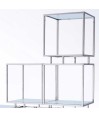 Étagères MODULO Inox verre 3 pièces