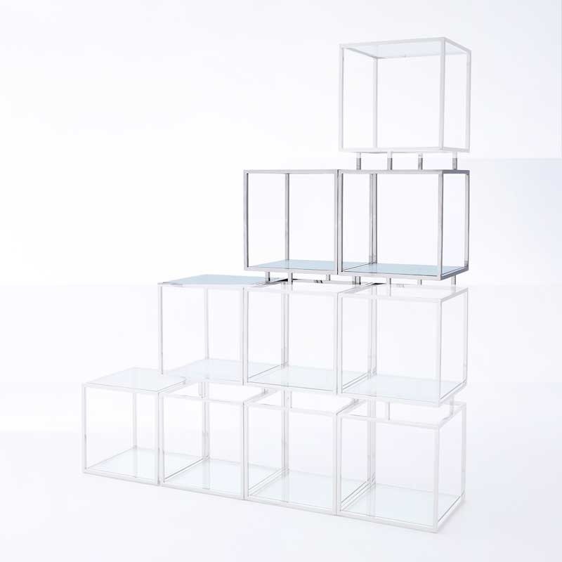 Étagères MODULO Inox verre 2 pièces Étagères MODULO Inox verre 2 pièces