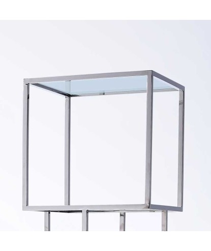 Étagères MODULO Inox verre 2 pièces
