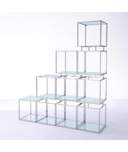 Étagère MODULO Inox verre 1 pièce
