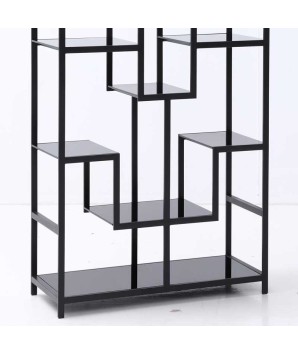 Étagère ATLAS BLACK DOUBLE Métal Verre design géométrique