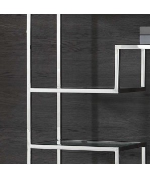 Étagère ATLAS Design Géométrique Inox et Verre