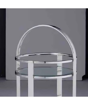Bar roulant MARGARITA inox verre design Art Déco Industriel