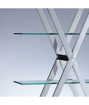 Étagère EKIS en X inox et verre