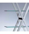 Étagère EKIS en X inox et verre Étagère EKIS en X inox et verre